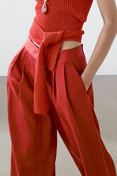 Massimo Dutti Dökümlü pensli pantolon