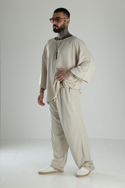 COCOPELLI Oversize Beige Linen Suit