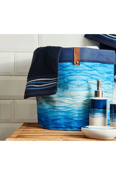 MATMEL Digital Blue Jacquard Hand Towel - Navy Blue - 30X50 cm