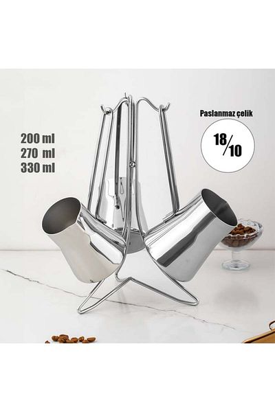 Lines Pyramid 4 Piece Steel Coffee Pot Set Lc-0202