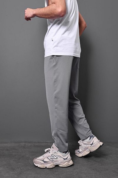 Slatra Ανδρικό παντελόνι καπνιστό Gipeli Carrot Leg Regular Fit