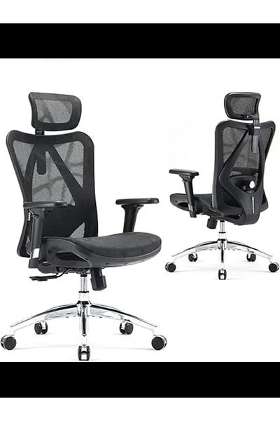 SIHOO M57 Medium Back Ergonomic Mesh Chair With 3d Arm Rests And Lumbar Support - Black