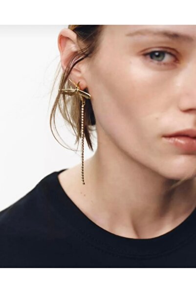 SU PERİSİ TAKI BİJUTERİ نموذج العلامة التجارية أقراط اليعسوب من حجر الزركون ا...