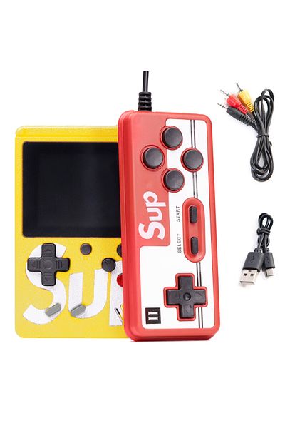 kik Mini portable retro console, Game Box with 400 games, yellow