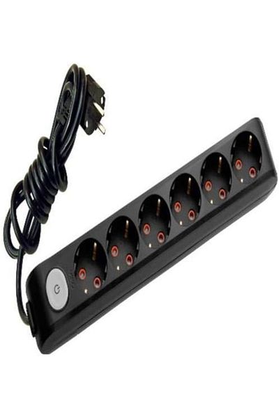 Mu Art Ahşap Mrt Multi-Let 6-Piece Black Switched Group Socket 1Mt Art 871301