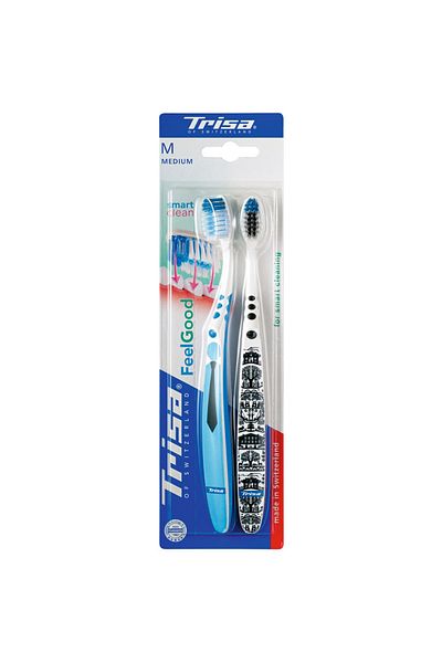 Trisa Feelgood Duo Medium Manual Toothbrush 667188 Multicolor