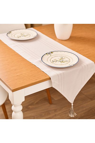 MATMEL Jacquard Woven Runner - Beige - 35X140 cm