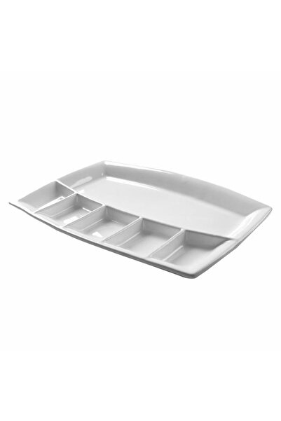 Colours In Kitchen 6 Compartment Breakfast Plate - White