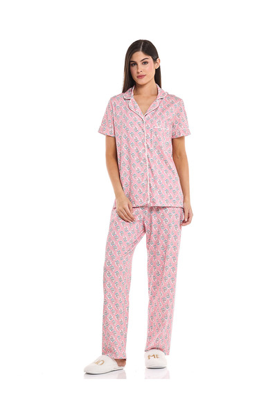 R&B Pink Printed Pyjama Set
