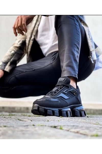 dehaine Adidasi unisex, DG, fashion, casual, negru, talpa inalta