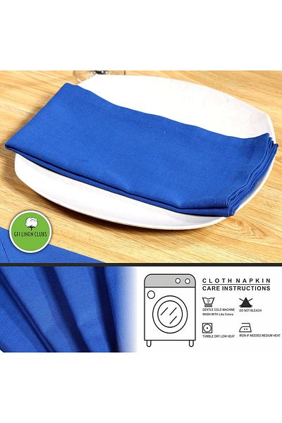 GFI LINEN CLUBS Set of 12 GFI LINEN CLUBS table napkins, cellulose, blue, 50 x 50 cm