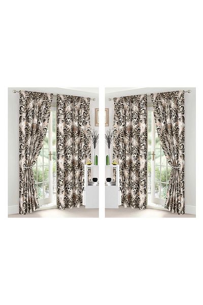 CHIRASO CHIRASO Finet Bedding Set, 8 Pieces with 2 Curtains, Fitted Sheet 180x200, Duvet Cover 200x230, 4 Pillowcases