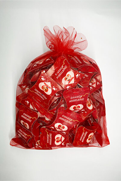 Hobi Stok 100'lü Dağıtmalık, Paketli Hediyelik Kına, Kınamıza Hoş Geldiniz yazılı Renkli Kutulu Gelin Kına