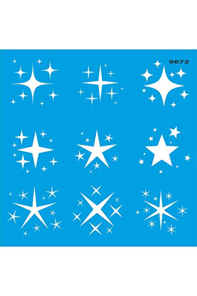 StencilSepeti Shining Stars - Stencil Painting Template