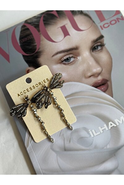 shop Marka Parlak Taşlı Gold Yusufçuk Küpe (Suni İnci Plaka)