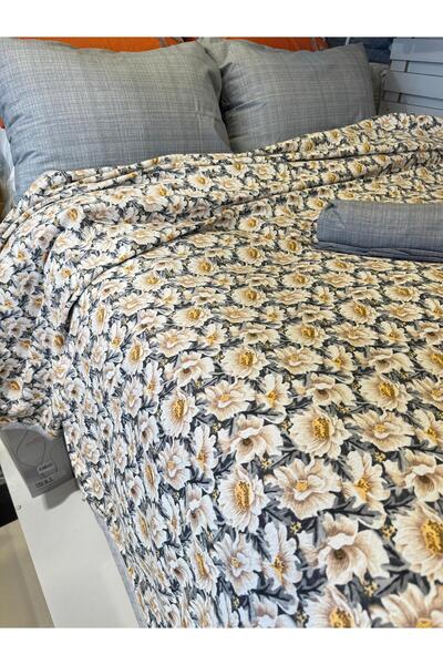 ŞENER HOME Daisy Patterned Sheet Elastic Double Pique Set