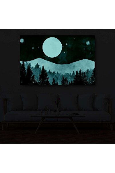 startonight Tablou DualView Startonight Minimalista Munte si Luna, luminos in intuneric, 80 x 120 cm