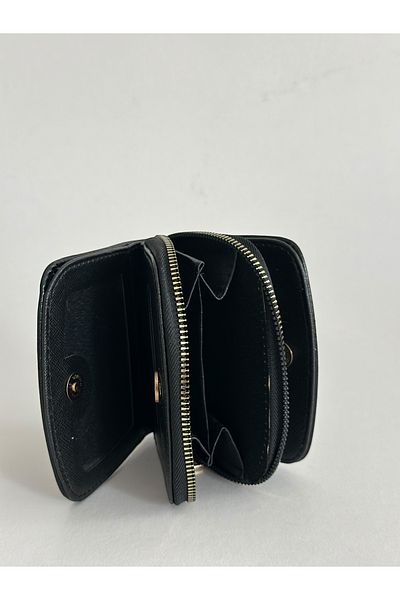 Boutiquehaki Mandy Card Holder Detail Women's Wallet Black
