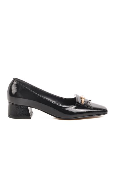 AYAKMOD Black Wrinkled Women's Evening Dress Shoes 704685 Z