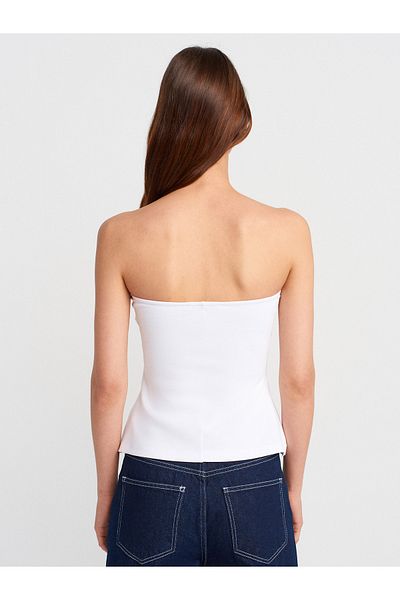 Dilvin 31860 Strapless Top-White