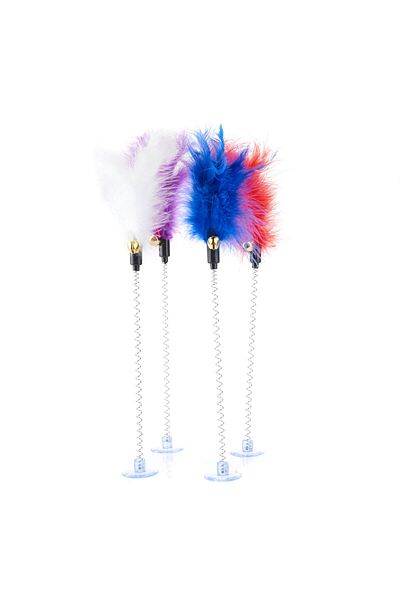 MATMEL Feathered Cat Toy with Suction Cup - - 33 cm
