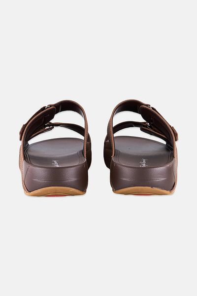 English Laundry Men Two Strap Slip On Arabic Sandals, Dark Brown