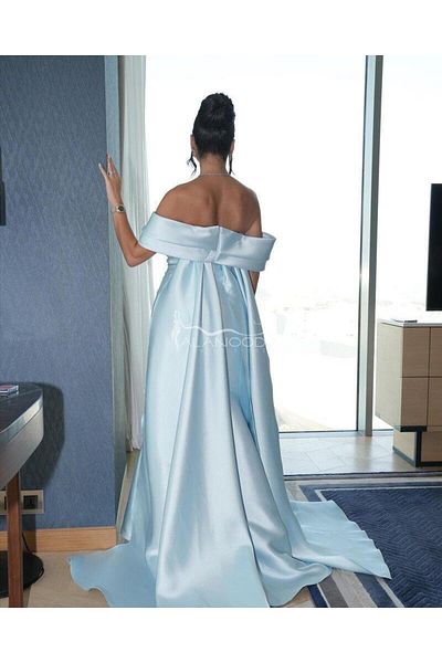 ALANOOD FASHION Women's sky blue evening dress