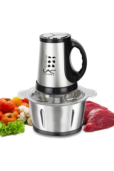 LAC LAICHY 3L Electric Stainless Steel Food Chopper,3 Speeds,300W ,4-Sharp Blades And Child Safety Lock