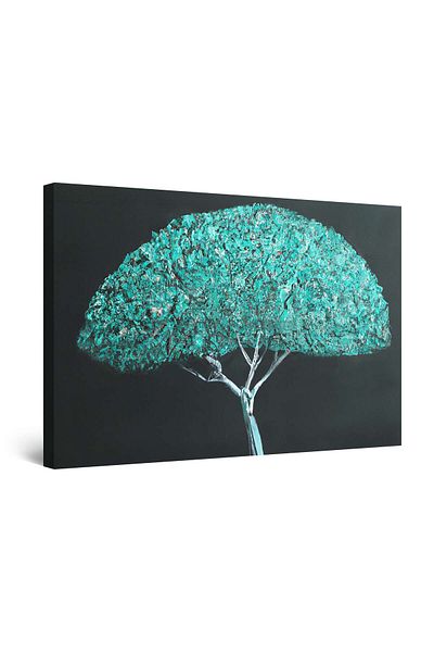 startonight Tablou DualView Startonight Neagra cu Copac Turqoise, luminos in intuneric, 60 x 90 cm