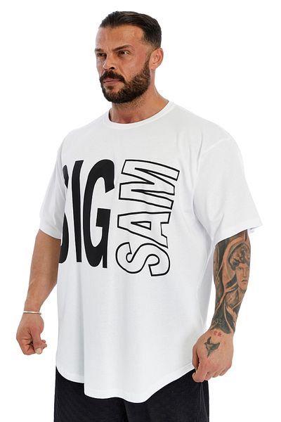 Big Sam Oversize Cotton T-Shirt Gym Rag Top Big Sam 3382