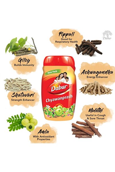 Dabur Chyawanprash 500g | Daily Ayurvedic Immunity Booster with Amla, Ashwagandha & 40