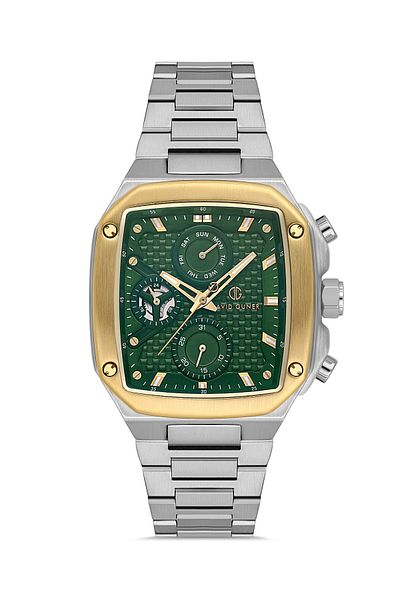DAVID GUNER Yellow White Coated Green Dial Men's Watch Dg-8749Ga-D10