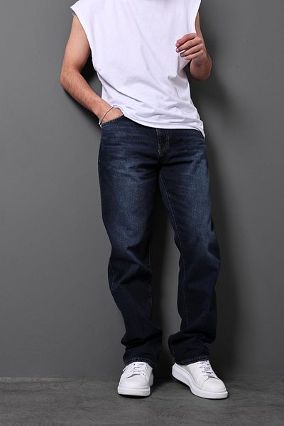 Slatra Ανδρικό παντελόνι με εφέ Navy Blue Stone