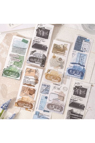 İthal O8-Opportunity Product 3 Pages Soft Collage Transfer Sticker - Color: Gray