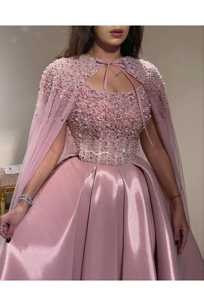 ALANOOD FASHION Luxury dress with modern design and cape, Barbie princesses queen occasion dress