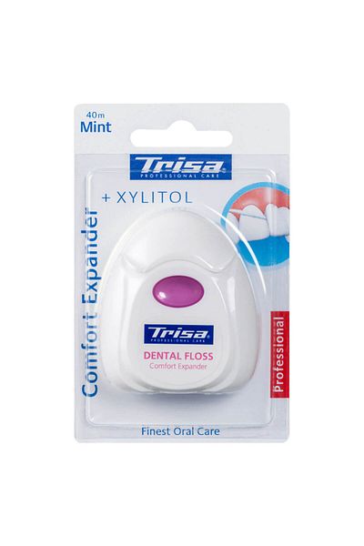 Trisa Comfort Expander Expandable And Minty Dental Floss, 660264, 40 Meters, Pink