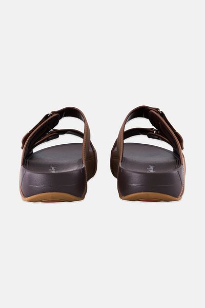 English Laundry Men 2 Strap Slip On Arabic Sandals, Dark Brown