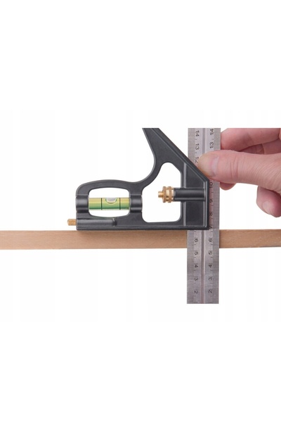 OEM Adjustable carpenter's square, multifunctional, 30 cm, stainless steel, black/silver