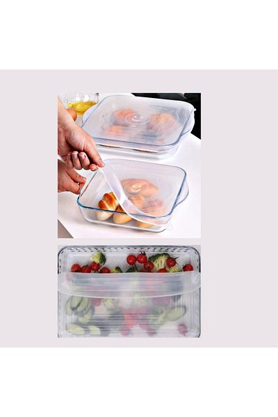 mucit home Silicone Square Pyrex and Rectangular Pyrex Silicone Lid 3 Pcs Food Compatible