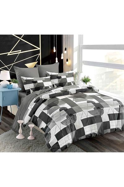 chiraso CHIRASO Finet Bedding Set, 6 Pieces, 2 Persons, Fitted Sheet 180x200, Duvet Cover 200x230, 4 Pillowcases