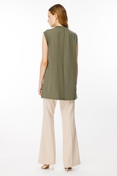 Ghisa Back Stitched Tunic Khaki 4677