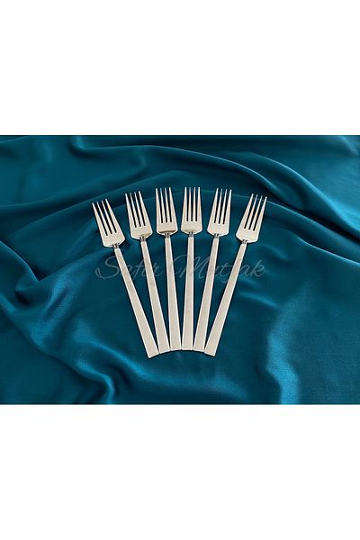 safir mutfak 6 Pieces Chopstick Series Dinner Fork Stainless Steel