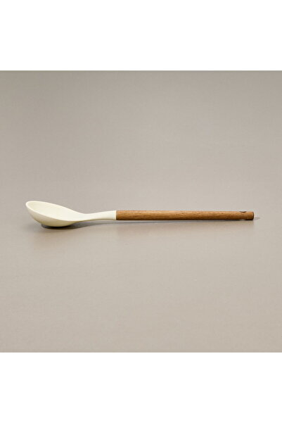 MİEN Acacia Handle Silicone Serving Spoon - Brown / Cream