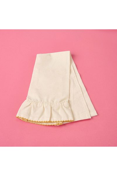 ASPARTAM Stitched Ruffle Drying Cloth - Ecru / Yellow - 30X50 cm