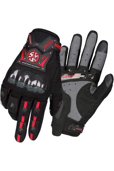 Scoyco MC20 Carbon Fiber Yazlık Eldiven (Kırmızı - Siyah)