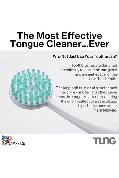 Tung Gel and Brush Tongue Cleaner by Peak Essentials - Starter Pack The Original Tongue Brush, Black