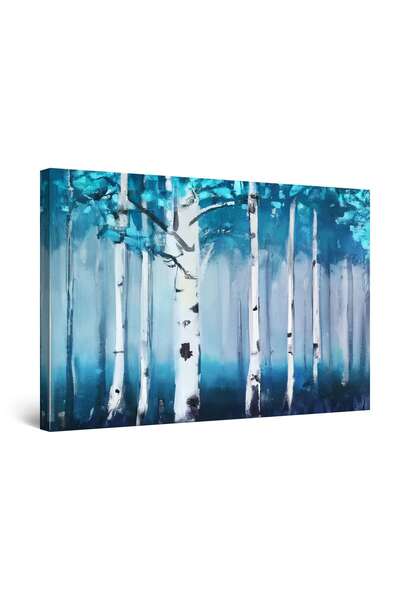 startonight Tablou DualView Startonight Padure Alb-Albastru, Copac in Detaliu, luminos in intuneric, 60 x 90 cm