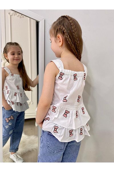 Çamur Kids Embroidered Denim Suit