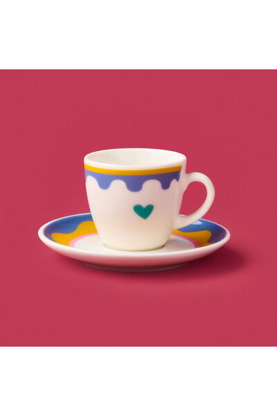 ASPARTAM Kitchen Granny 4 Piece Porcelain Cup Set - Colorful / Yellow