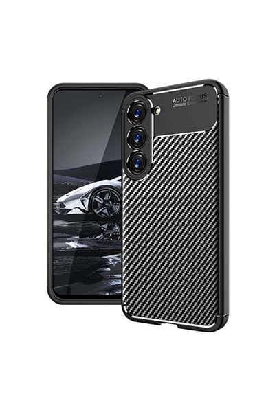 SKYDDAR INNOVATION Case for Samsung Galaxy S23, CarbonFiber, Shockproof, Black, sticker set